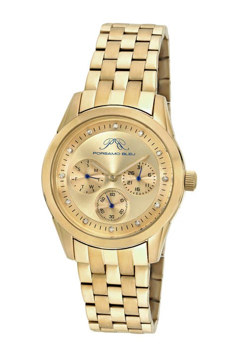 Reloj de cuarzo japonés Diana Diamond para mujer, 39 mm - 0,07 ctw