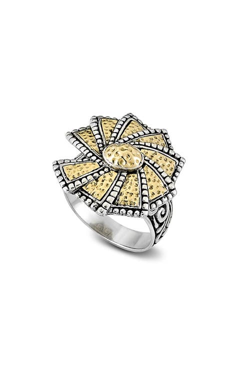 Anillo de Rueda Martillada Bicolor