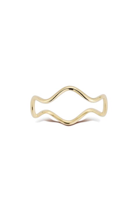 Anillo Zigzag Ondulado Oro 14K