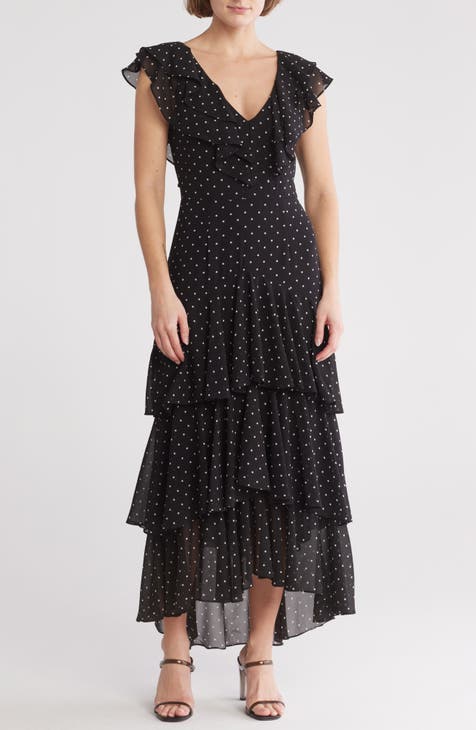 Vestido escalonado con volantes