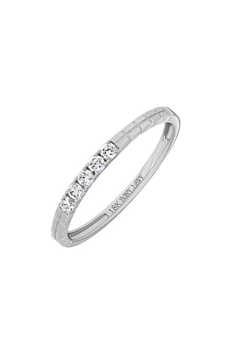 Anillo Apilable de Diamantes Katharine de Oro Blanco de 18 K - 0,13 ct. (Exclusivo Nordstrom)