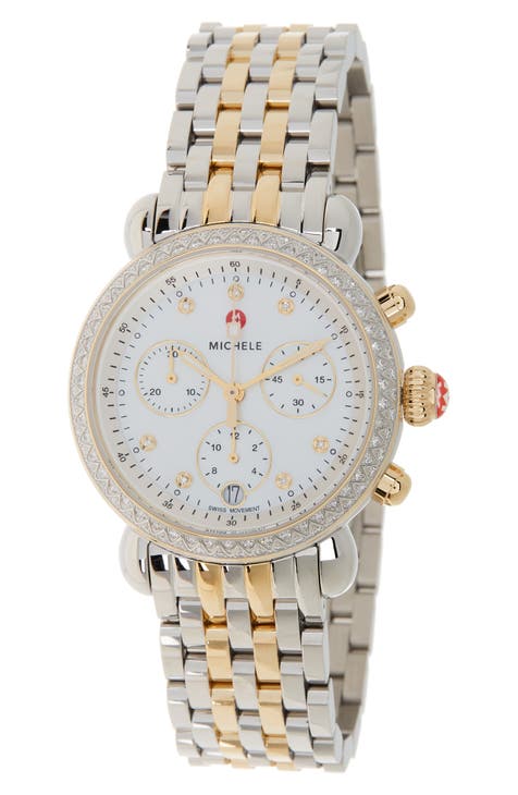 Reloj CSX36 bicolor con acento de diamantes para mujer, 36 mm - 0,62 ctw