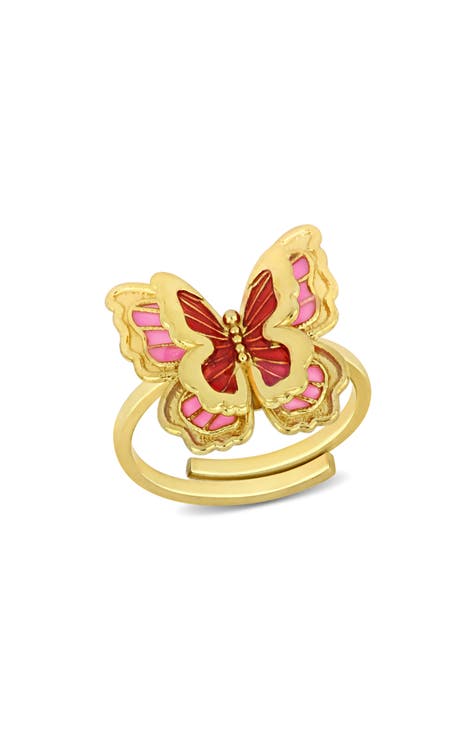 Anillo de mariposa esmaltada