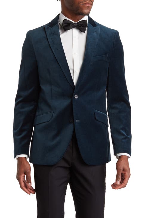 Blazer de terciopelo con solapa de pico Deep Sea