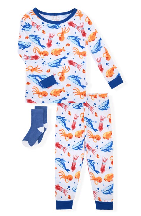 Juego de pijama y calcetines de dos piezas Sea Creature para niños (niño pequeño)