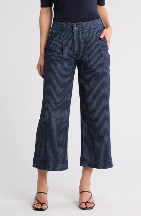 Vaqueros de pernera ancha cortos plisados con raya diplomática Skyrise