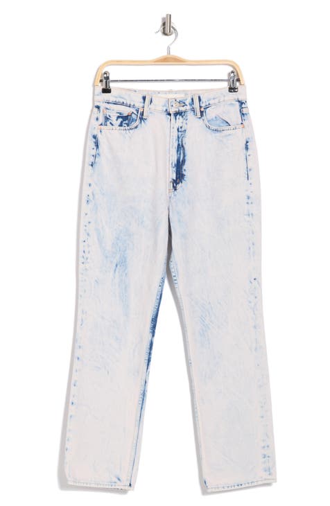 Vaqueros de pierna recta con tobillos estilo jinete de cintura alta