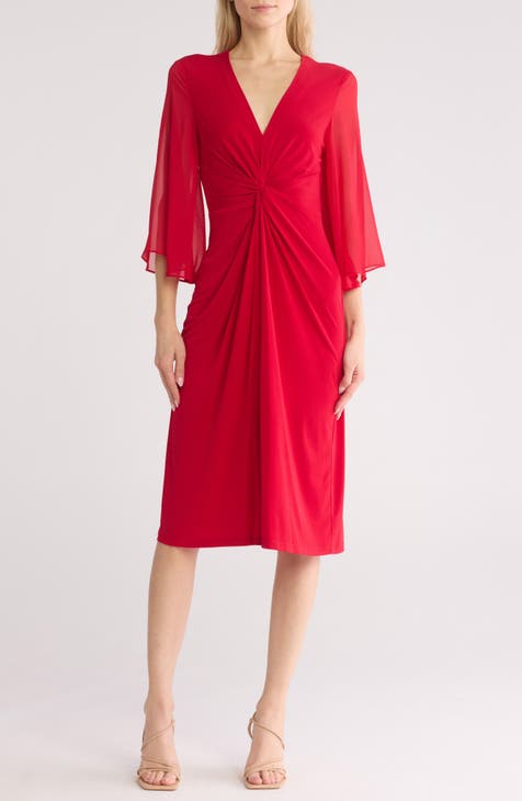 Vestido torcido con mangas de gasa