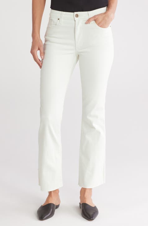 Vaqueros acampanados con tobillos y cintura alta Beverly (crudo)