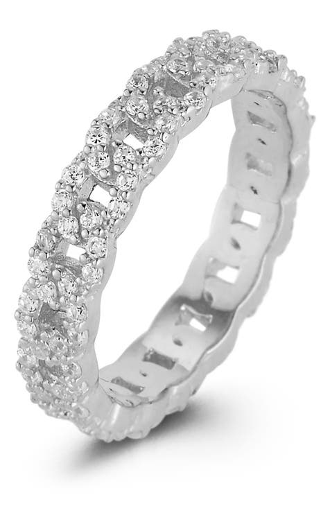 Anillo CZ Cadena Vermeil Oro