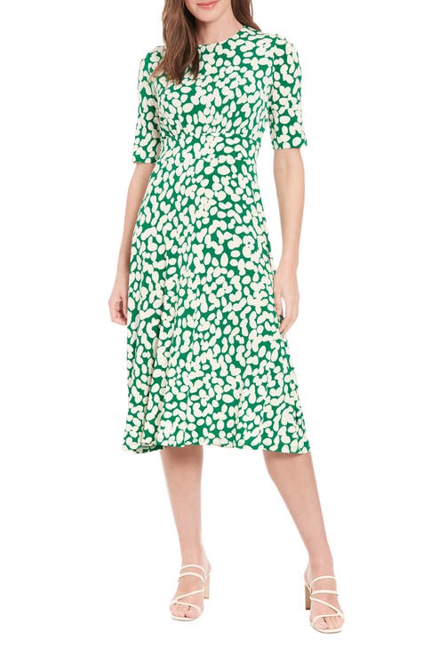 Vestido estampado con mangas al codo