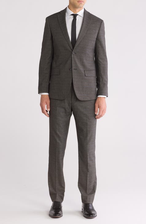 Traje de dos piezas con ribete a cuadros