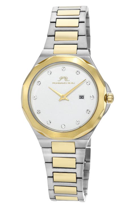 Reloj Victoria bicolor con pulsera, 33 mm