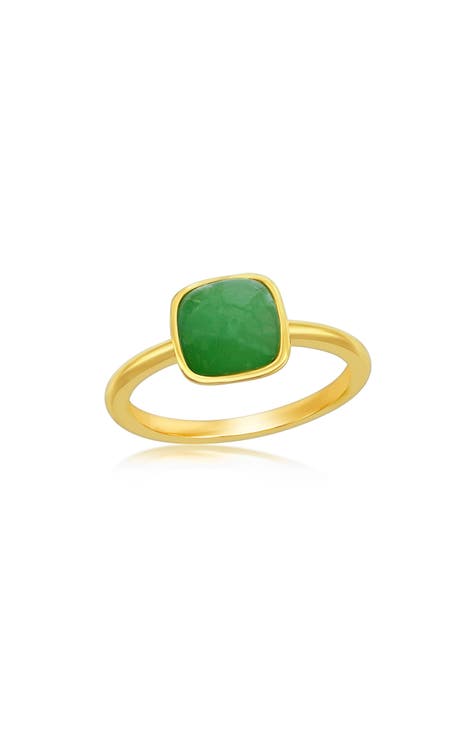 Anillo solitario de jade