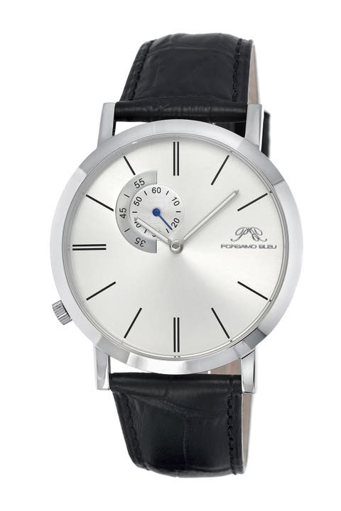 Reloj Parker de piel con grabado de cocodrilo para hombre, 42 mm