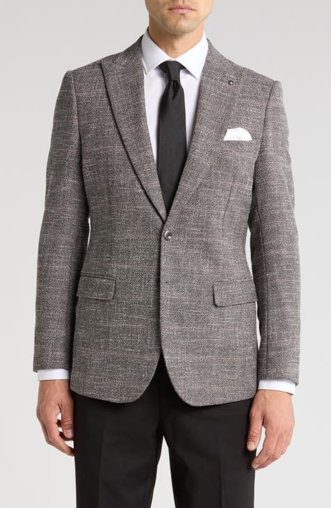 Blazer de cuadros texturizados y corte slim