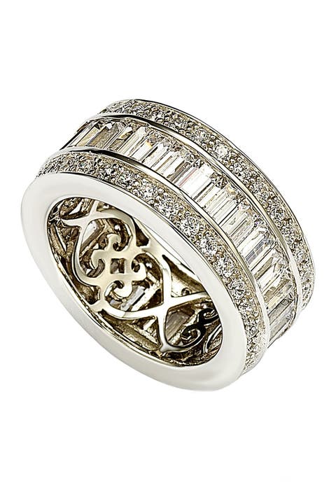 Anillo de eternidad con circonita cúbica blanca