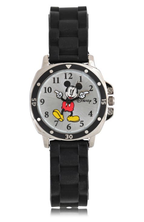 Reloj Mickey Mouse con correa de caucho analógica
