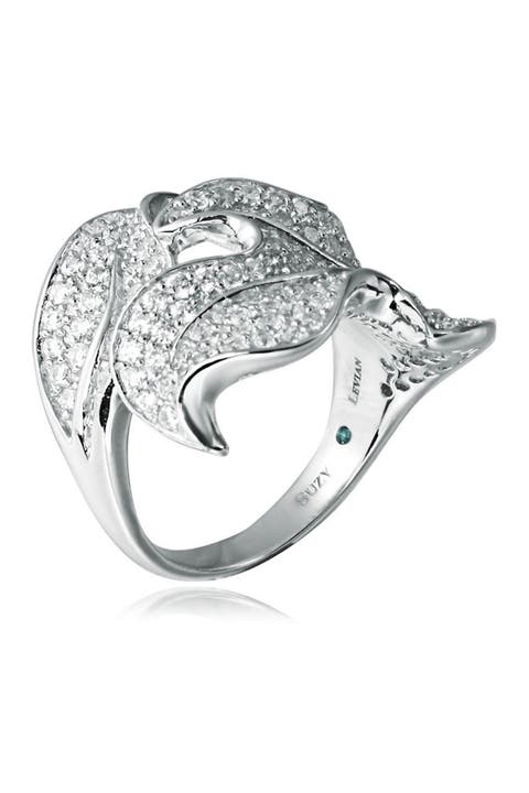 Anillo Pavé CZ Hoja