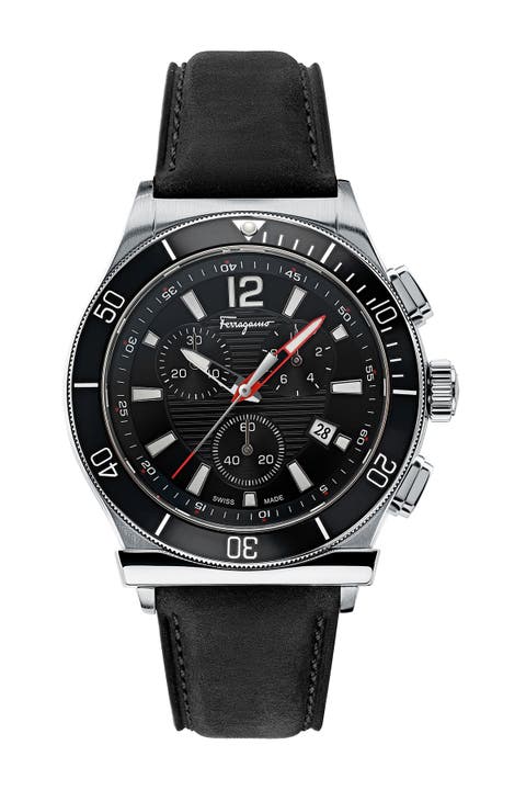 Reloj Ferragamo1898 Sport Cronógrafo Piel, 44mm, Hombre