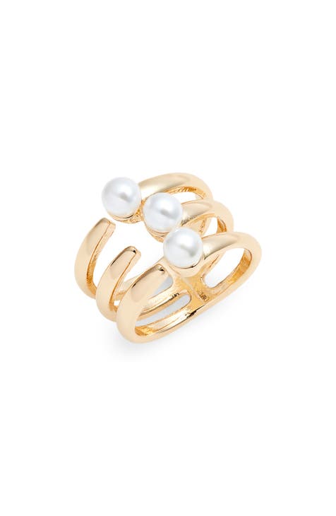 Anillo Garra Faux Pearl