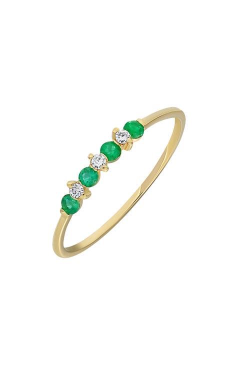 Anillo Esmeralda y Diamante El Mar Trend - 0,04ct. (Exclusivo Nordstrom)