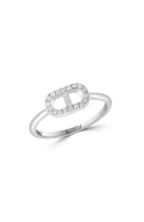 Anillo de diamantes de plata de ley - 0,14 ctw