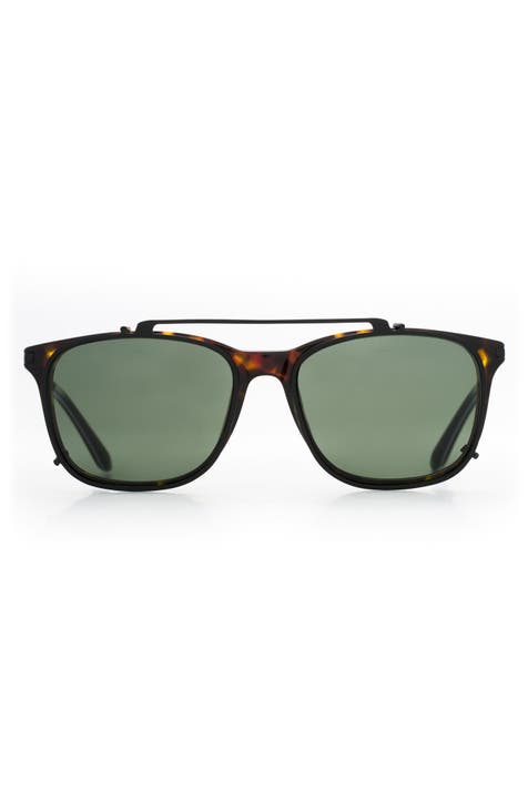Gafas de sol rectangulares con clip ópticas de 55 mm