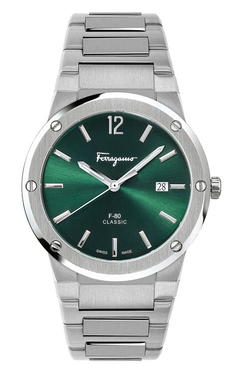 Salvatore Ferragamo Reloj Pulsera Clásico F-80, 41mm