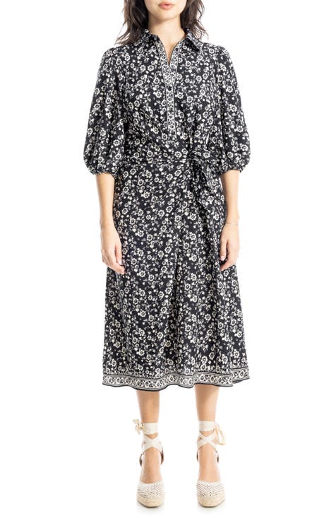 Vestido camisero con mangas abullonadas