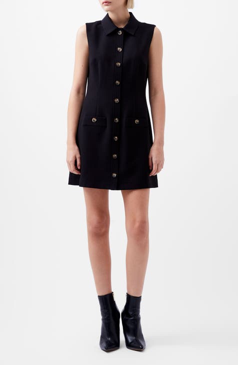 Minivestido camisero de sarga sin mangas Azra