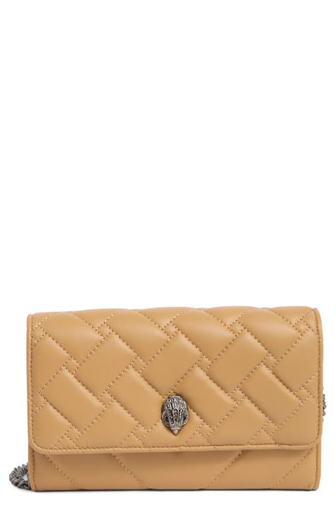 Cartera de Piel Acolchada con Cadena Kensington