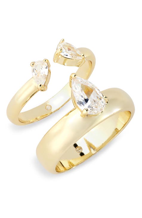 Anillo de compromiso Lágrima CZ