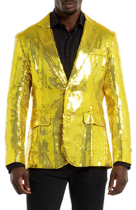 Blazer amarillo de lentejuelas