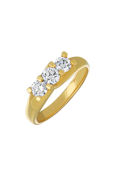Anillo de oro amarillo de 18 quilates con 3 diamantes - 0,52 ct. (Exclusivo Nordstrom)