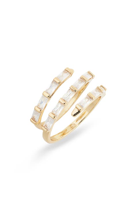 Anillo en espiral CZ Baguette