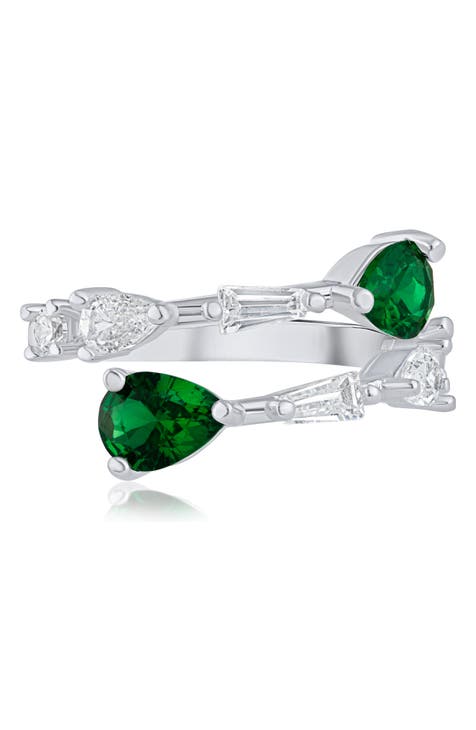 Anillo Bypass de circonita cúbica