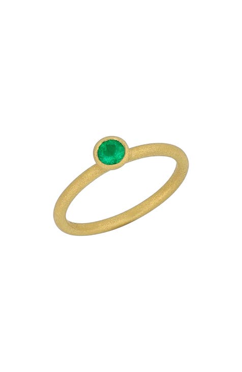 Anillo apilable de esmeralda de oro de 18 quilates El Mar (Exclusivo Nordstrom)