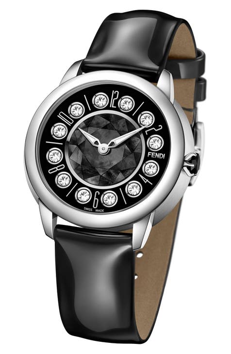 Reloj con correa de piel Ishine Rotating Stone, 33 mm