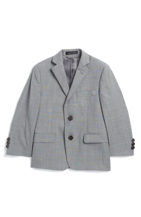 Blazer de lana de piel de tiburón gris claro para niños (niño pequeño)