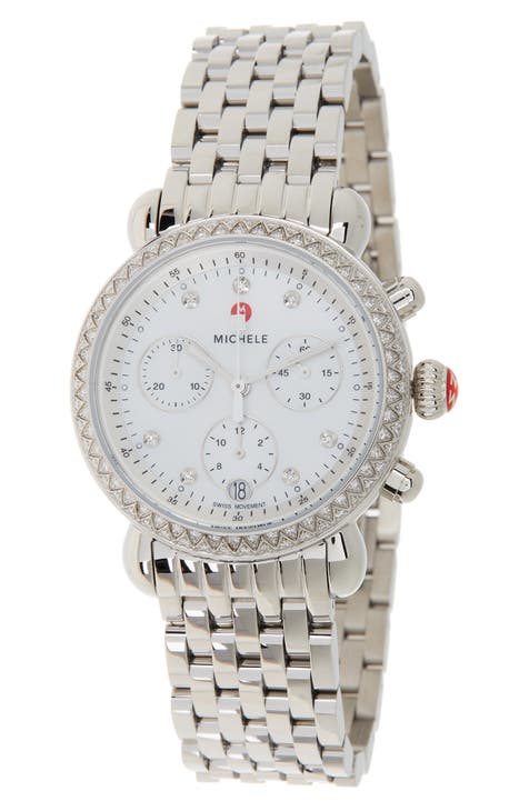 Reloj CSX36 de acero inoxidable con acento de diamantes, 36 mm - 0,62 ctw