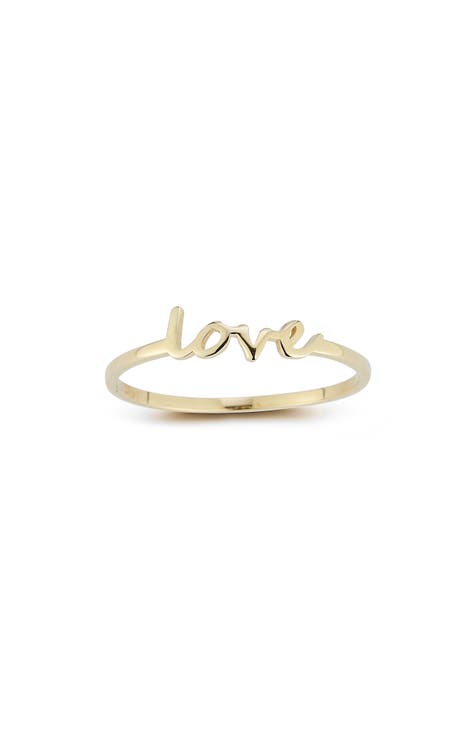 Anillo de oro de 14 quilates Love Script