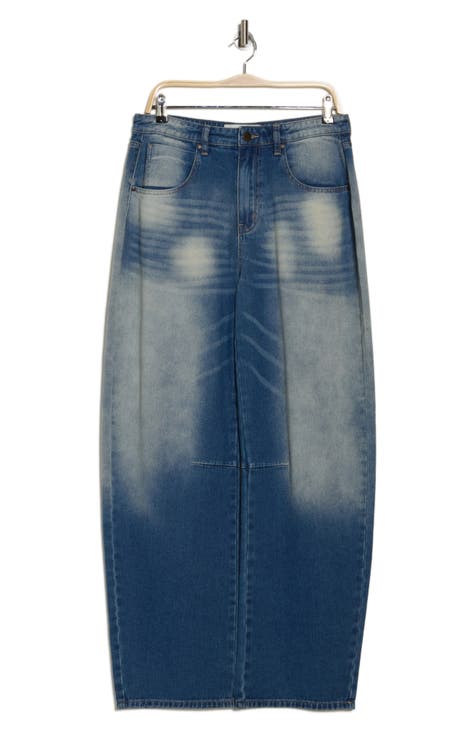 Vaqueros con pernera de barril tintados