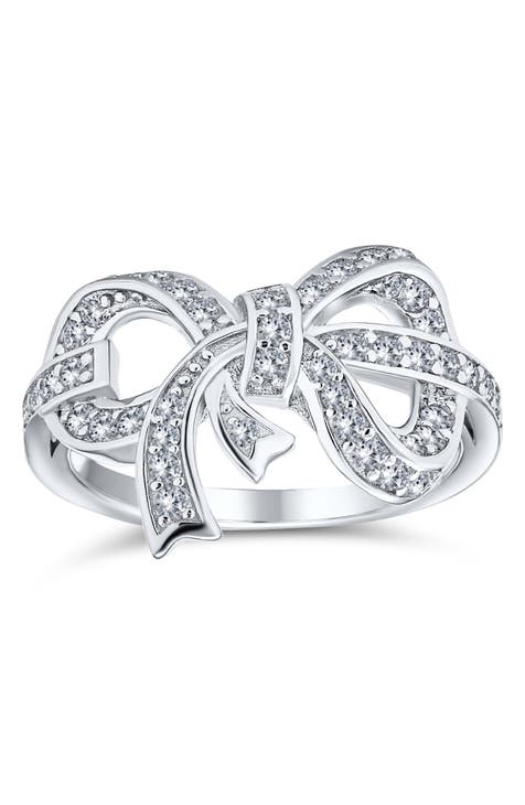 Anillo Arco CZ Navideño Plata de Ley