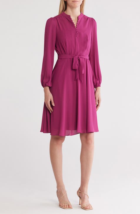 Vestido recto de manga larga