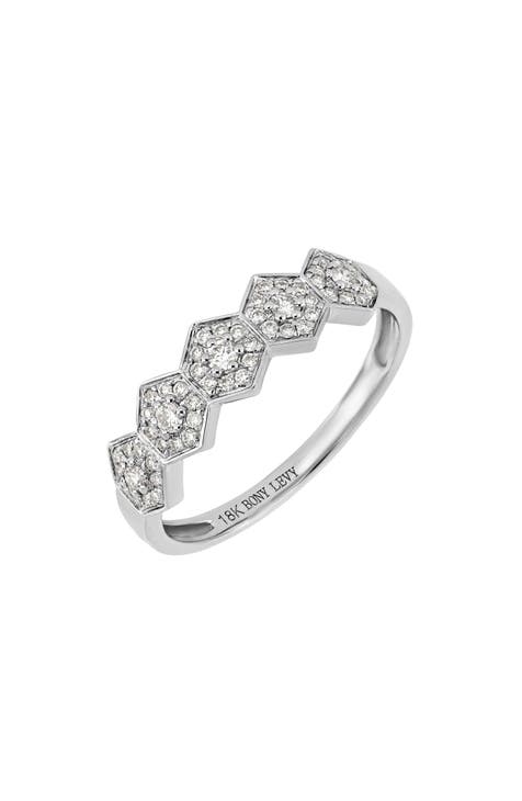 Anillo apilable de diamantes con pavé de oro blanco de 18 quilates - 0,25 ct (Exclusivo Nordstrom)