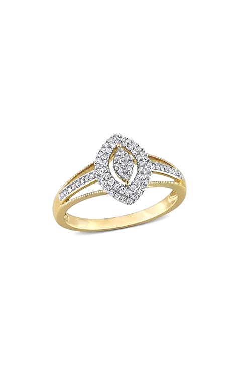 Anillo Pavé Diamante Doble Halo Marquesa - 0.25ct.