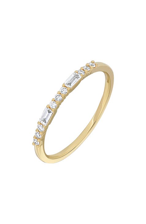 Anillo apilable Maya de oro amarillo de 18 quilates con diamantes redondos y baguette - 0,19 ct. (Exclusivo Nordstrom)