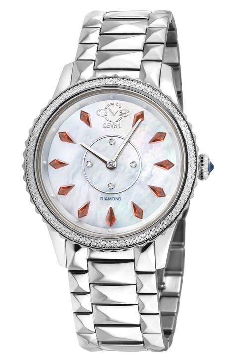 Reloj de pulsera Siena de cuarzo suizo adornado con diamantes - 0.02ct, 38mm