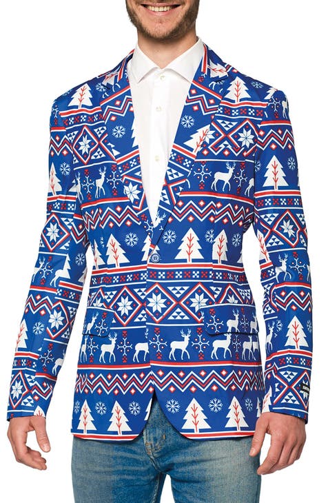 Chaqueta Esmoquin Nórdica Azul Navidad